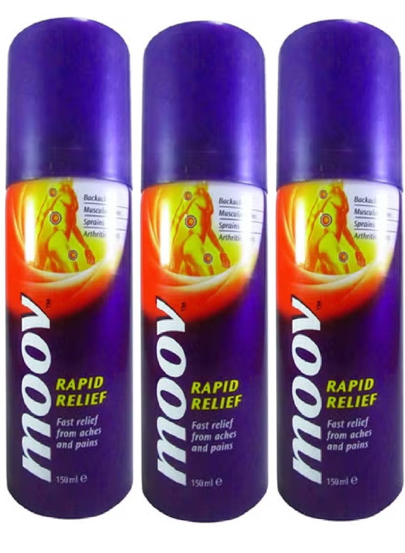Moov 3 Pices of  Rapid Pain Relief Spray 3X150ml - Image 1