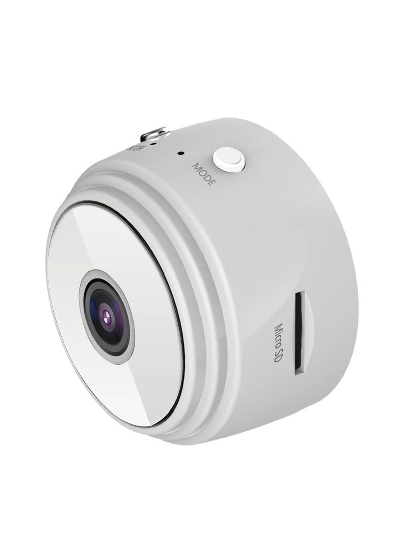 AROAQ Mini Security Camera, 72p HD Remote Surveillance Camera Recorder, Lightweight And Portable White Wifi IP Camera, Compact Durable 2MP Mini Camera For Baby Monitor Home Office Security, (1pc White)  - Image 1
