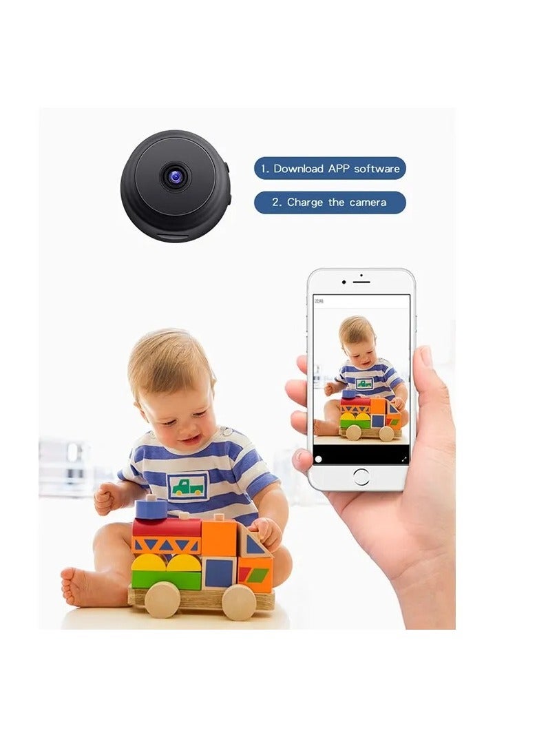 AROAQ Mini Security Camera, 72p HD Remote Surveillance Camera Recorder, Lightweight And Portable White Wifi IP Camera, Compact Durable 2MP Mini Camera For Baby Monitor Home Office Security, (1pc White)  - Image 4