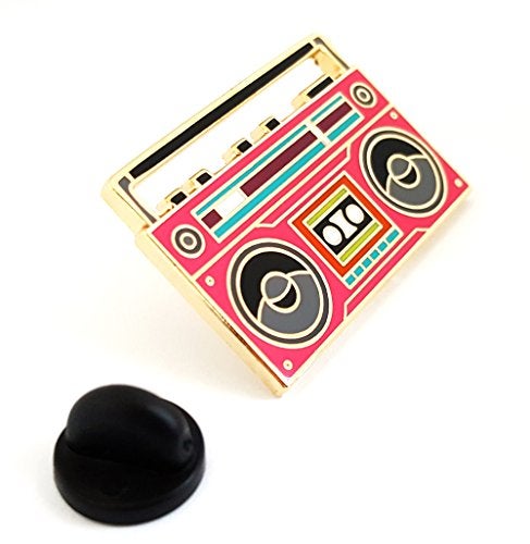 Pinsanity Retro Boombox Enamel Lapel Pin - Image 2
