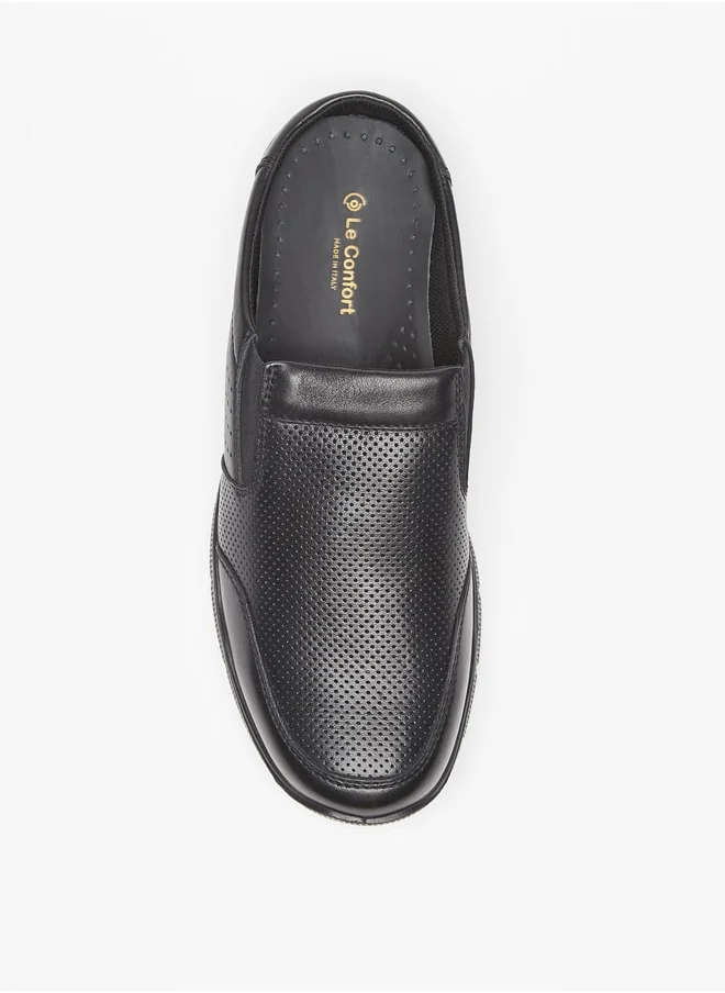لو كونفورت Men's Textured Slip-On Loafers