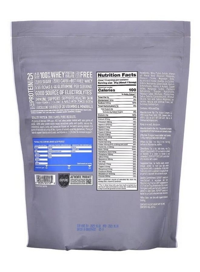 آيزوبيور Zero Carb Protein Powder Creamy Vanilla 1 lb 454 g - Image 2