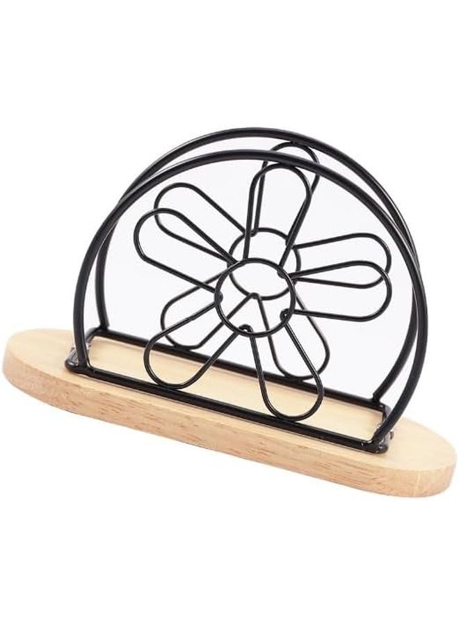 Black Flower Shape Iron Freestanding Tissue Holder Paper Dispenser For Hotels Various Interior Designs - Image 1