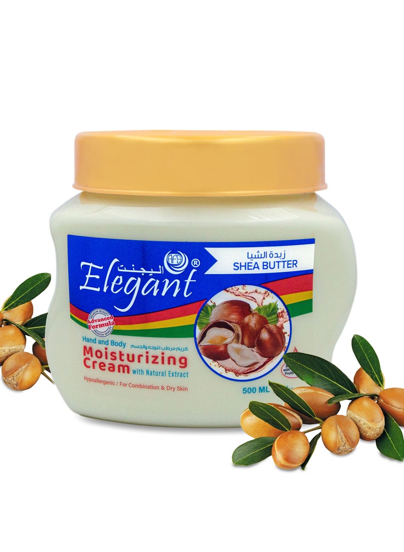 Elegant عبوة من 2 كريم ترطيب لليدين والجسم بزبدة الشيا 500 مل - Image 2