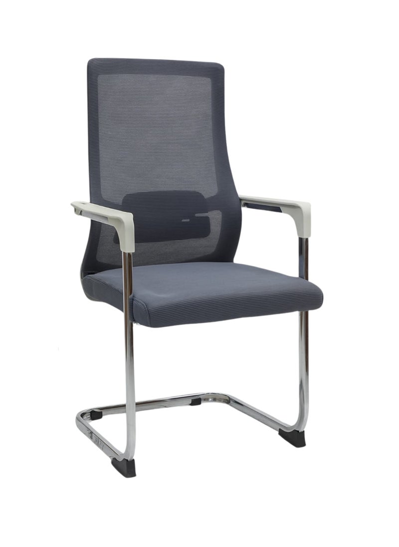 KARNAK Karnak Visitor Chair Ergonomic Modern Home Computer Chair Fixed Mesh Office Executive Chair With Armrest 7882V-Grey  - Image 1