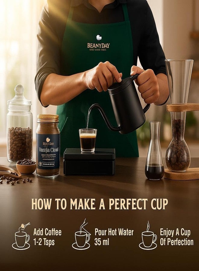 Beany Day قهوة بيني داي سريعة التحضير بنكهة البندق ٥٠ غرام - مسحوق قهوة أرابيكا مُنكّه - خالية من الهندباء والمواد الحافظة - تحميص متوسط - مناسبة للتحضير الساخن والبارد - Image 3