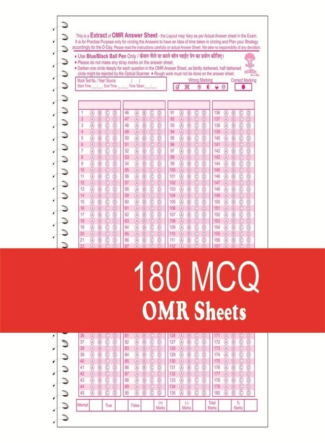 amblitz NEET OMR Sheet | 180 MCQ |100 OMR Sheets to attempt Questions Upto 180 MCQ's | Spiral Notebook | Aspirant | For Practice and Time Management | A4 Size | - Image 2