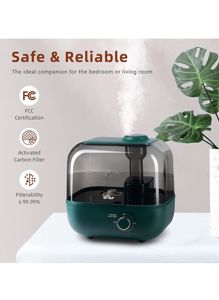 Bear 5L Ultrasonic Cool Mist Air Humidifier – Portable Aroma Oil Diffuser & Purifier with Carbon Filter Auto Shut-Off 360° Adjustable Knob Ideal for Home & Office Green  - Image 4