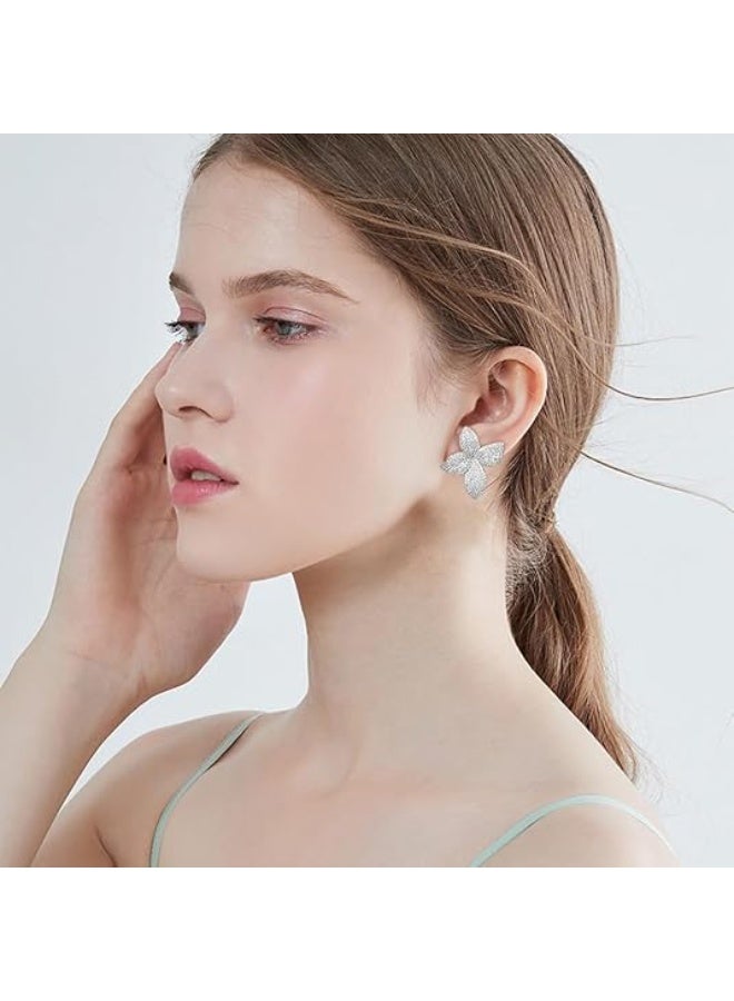 Luxury Butterfly Statement Stud Earrings for Women Dainty Butterfly Studs Fashion Trendy Jewelry Wedding  - Image 1
