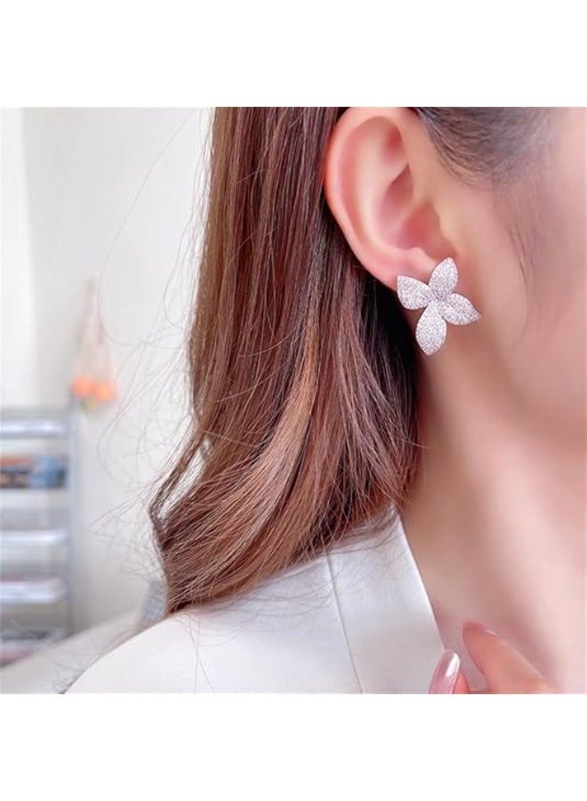 Luxury Butterfly Statement Stud Earrings for Women Dainty Butterfly Studs Fashion Trendy Jewelry Wedding  - Image 3