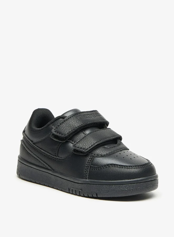كابا Boys' Panelled School Shoes with Hook and Loop Closure