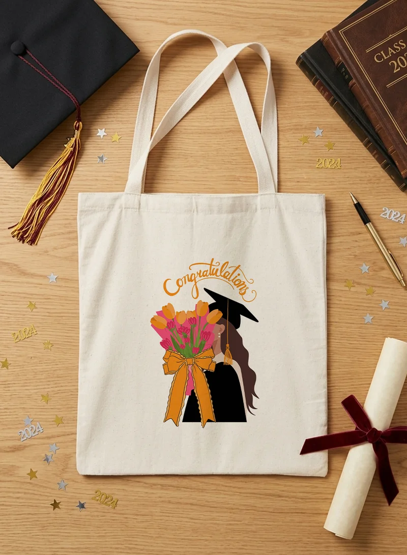 LOWHA Polyester Shoulder Tote Bag for Graduation Celebration
