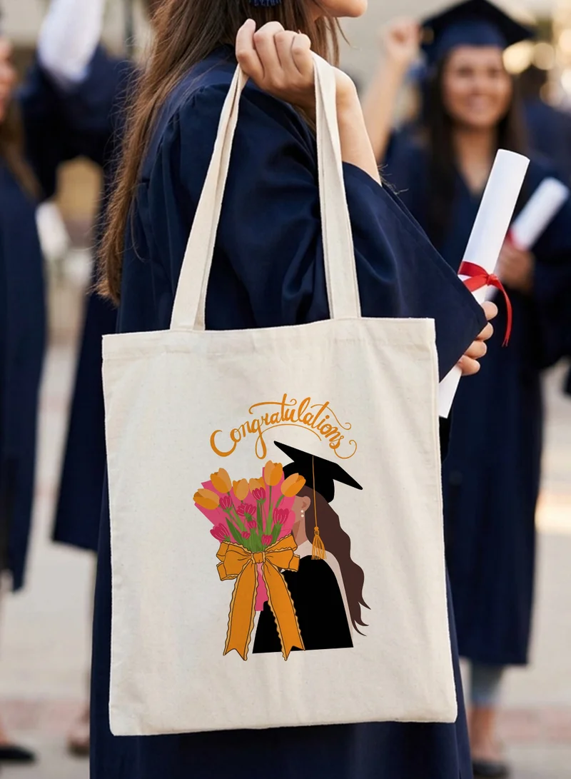 LOWHA Polyester Shoulder Tote Bag for Graduation Celebration