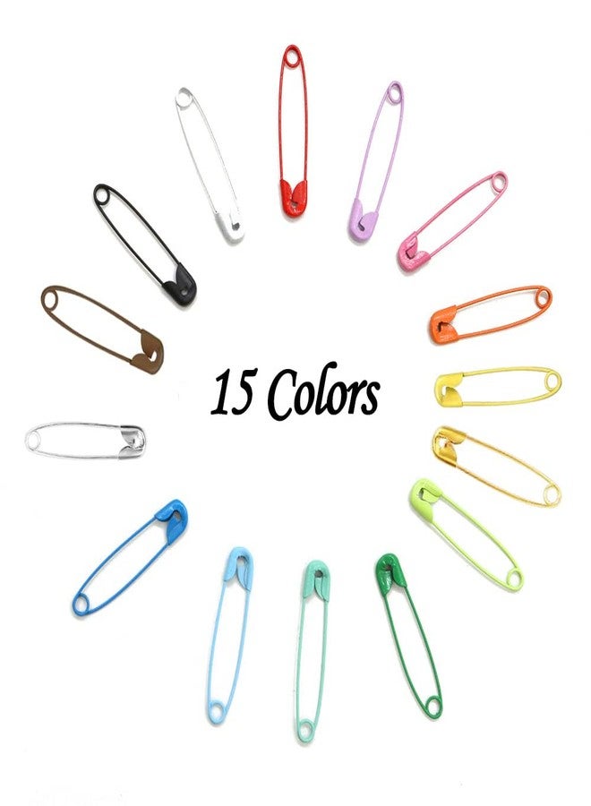 BetterJonny Colored Nickel Plated Steel Safety Pins - 300 Pcs, 32mm Small Metal Safety Pins with Storage Box for Craft, Jewelry Making, Sewing (15 Colors) - Image 2