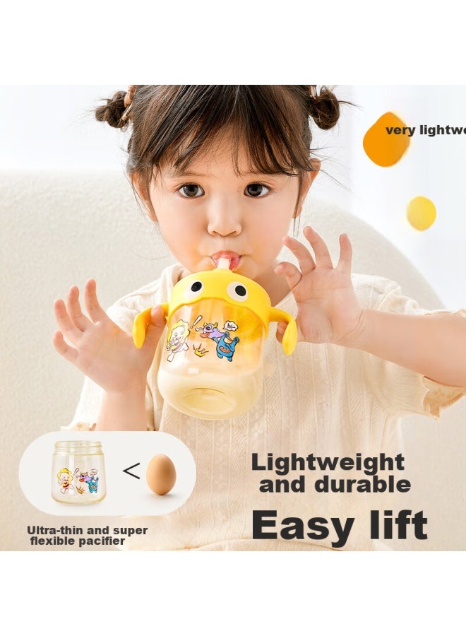 Imperial Pet Huangchong Children's Milk Cup, Ppsu Straw Cup, Baby Kindergarten Drinking Cup, Milk Cup With Handle, Training Cup, Orange, 330ml - Image 3