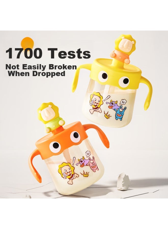 Imperial Pet Huangchong Children's Milk Cup, Ppsu Straw Cup, Baby Kindergarten Drinking Cup, Milk Cup With Handle, Training Cup, Orange, 330ml - Image 5
