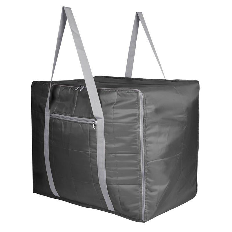 Kuber Industries Storage Attachi Bag Parachute Travel Storage Bag Storage Organizer for Clothes Zipper Closure Blanket Bag with Handle Large Gray - Image 1