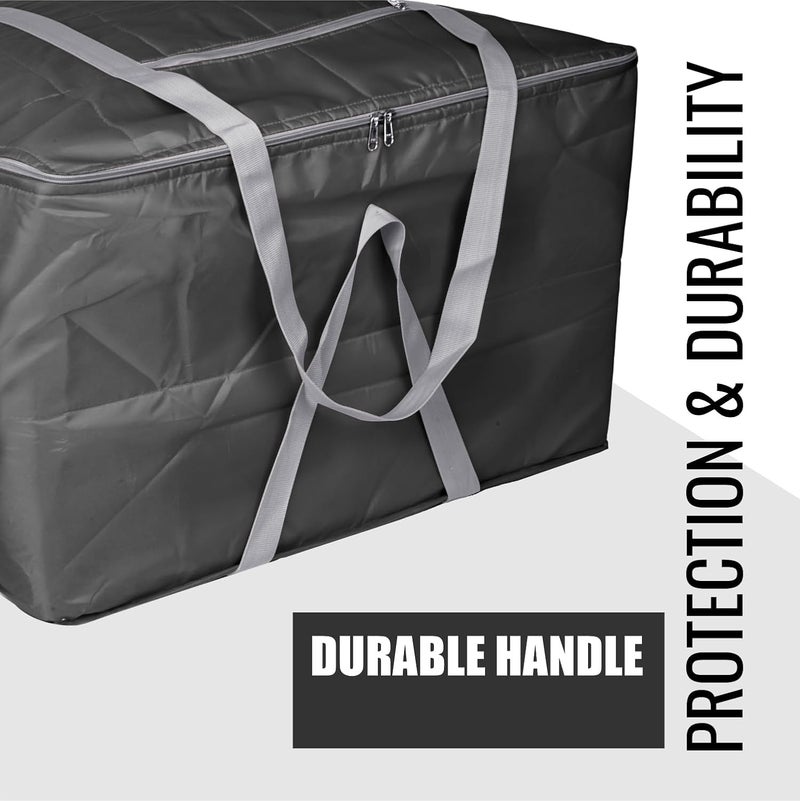 Kuber Industries Storage Attachi Bag Parachute Travel Storage Bag Storage Organizer for Clothes Zipper Closure Blanket Bag with Handle Large Gray - Image 5