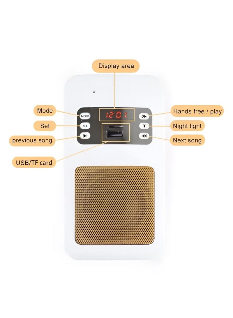 Equantu Wireless Quran Speaker LED Light Wall Plug Quran Speaker Holy Quran Speaker with Translation Bluetooth Remote Control Quran Player Radio USB Support Quran Speaker for Home School Hospitals Mosque - Image 2
