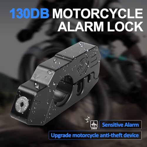 OPSOOPI Motorcycle Locks Anti Theft, Motorcycle Grip Lock 130DB Alarm Heavy Duty Throttle Lock, Waterproof Brake Alarm for Moped, Bike, Scooter, ATV (Black) - Image 2
