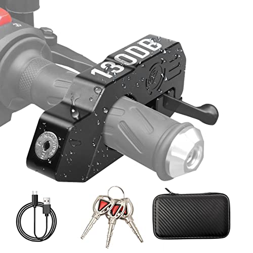 OPSOOPI Motorcycle Locks Anti Theft, Motorcycle Grip Lock 130DB Alarm Heavy Duty Throttle Lock, Waterproof Brake Alarm for Moped, Bike, Scooter, ATV (Black) - Image 1