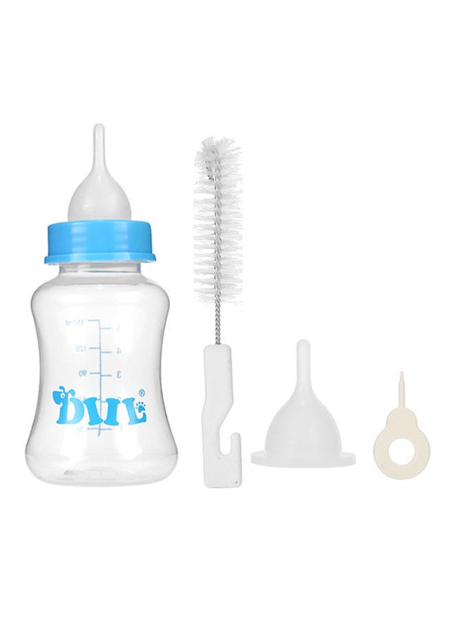 إسكدنيا مجموعة زجاجة تغذية ورضاعة للجراء والقطط شفاف/أزرق 150ملليلتر