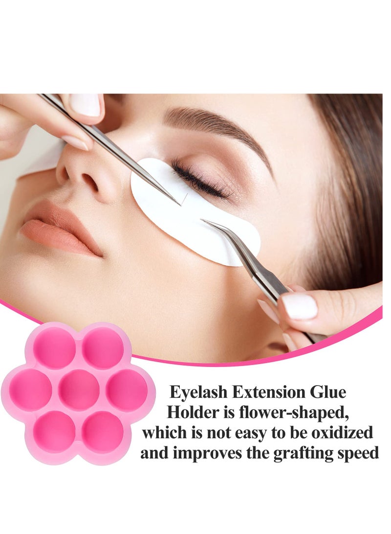 200 Pcs Flower-Shaped Eyelash Glue Cups, Eyelash Extension Glue Holders, False Lash Glue Pallets for Women and Girls, Essential Supplies for Lash Extensions. - Image 2