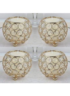 Webelkart WebelKart Designer Set of 6 Votives Bowl Crystal Tea Light Candle Holder for Diwali Decor |TeaLight Candle Holders for Home Decor |Table Decor Item Diwali Gift Item (3" Inches Set of 6 Gold)  - Image 2