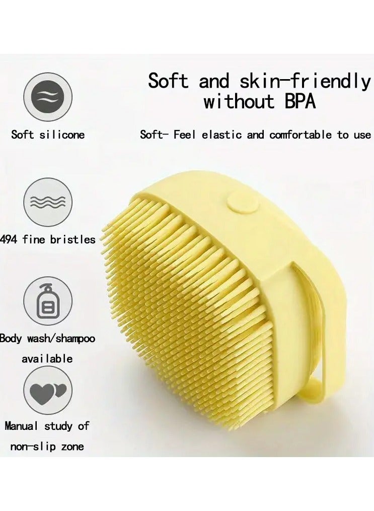 Goolsky Soft Silicone Bath Brush with Non-Slip Handle - Gentle Exfoliating Body Scrubber, Shower Massage Tool for Deep Clean & Skin Care - Image 2