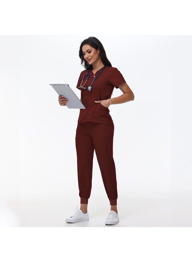 NIBEMINENT Beauty Salon Overalls Dental Nursing  Set Surgical Workwear Hospital Nurse Suit Women Medical Uniform - Image 1