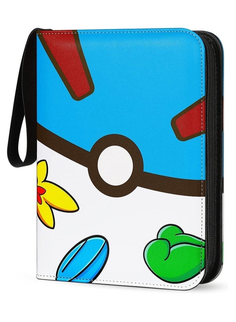 Pokemon Compatible Cards Binder,  Card Holder Pocket, Portable Card Collection Album Holder Book,  Fits 400 Cards With 50 Removable Sleeves, Trading Card Binder with Carrying Case  - Image 1