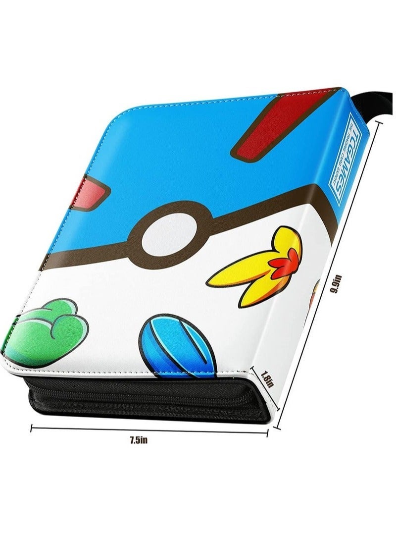 Pokemon Compatible Cards Binder,  Card Holder Pocket, Portable Card Collection Album Holder Book,  Fits 400 Cards With 50 Removable Sleeves, Trading Card Binder with Carrying Case  - Image 2
