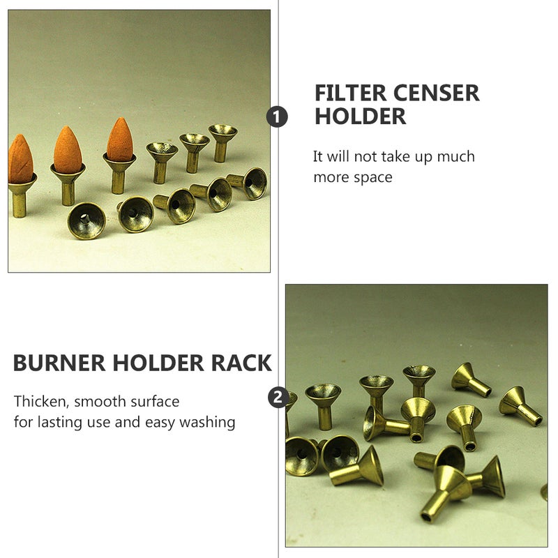 12pcs Incense Cone Trays Backflow Incense Trays Metal Incense Holder Decors - Image 5