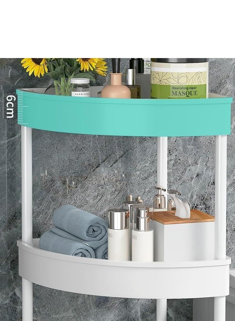 Decorhills Shower Caddy Corner Shelves, 4-Tier Bathroom Shelving Unit Cart with Wheel, Plastic Shower Caddy Organizer Shelf, Rust Proof Corner Open Storage Cart for Bathroom, Kitchen, Laundry (White) - Image 5