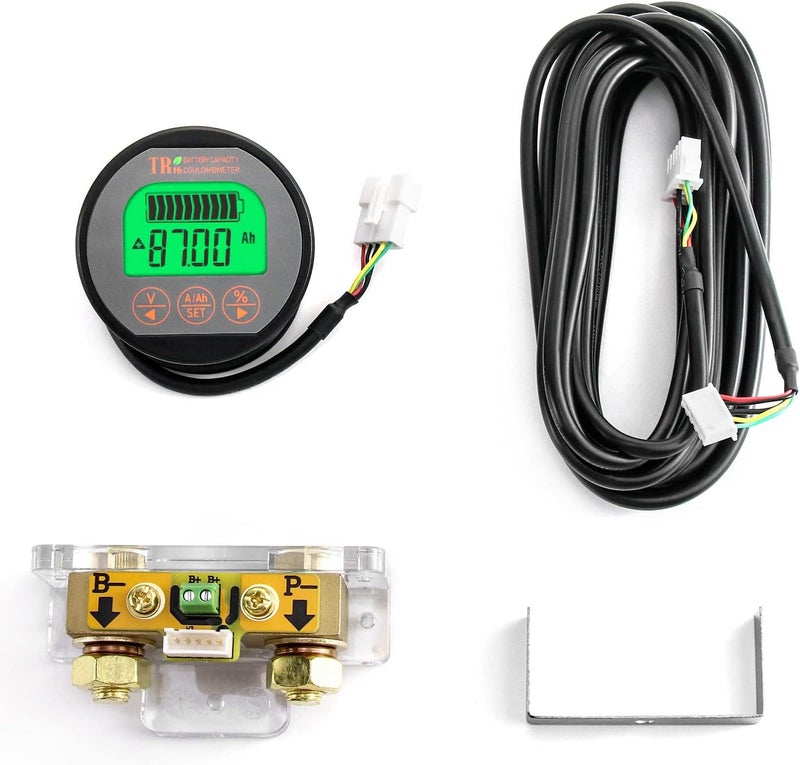 woobles Battery Monitor Voltmeter Ammeter, Voltage Range 8V-80V and up to 500A, Voltage Current Meter with 13 ft Custom Cable 8-80V,0-350A - Image 1