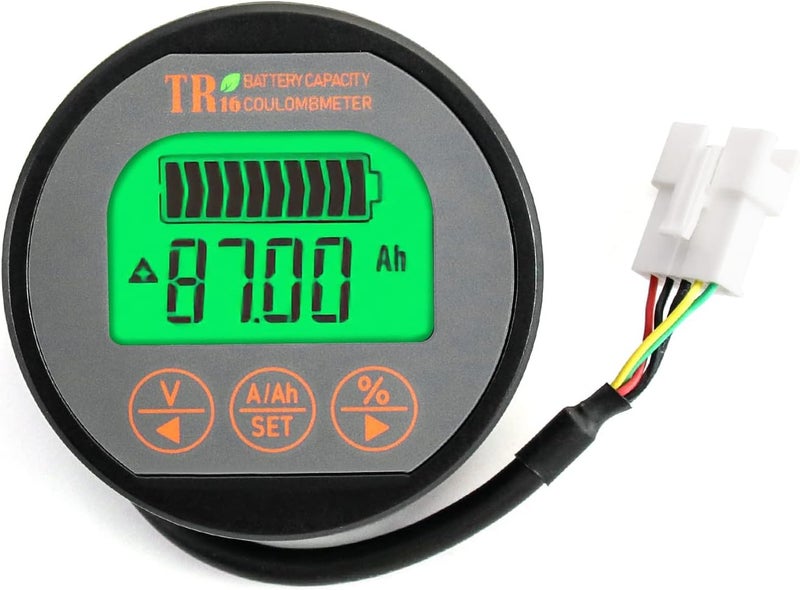 woobles Battery Monitor Voltmeter Ammeter, Voltage Range 8V-80V and up to 500A, Voltage Current Meter with 13 ft Custom Cable 8-80V,0-350A - Image 3