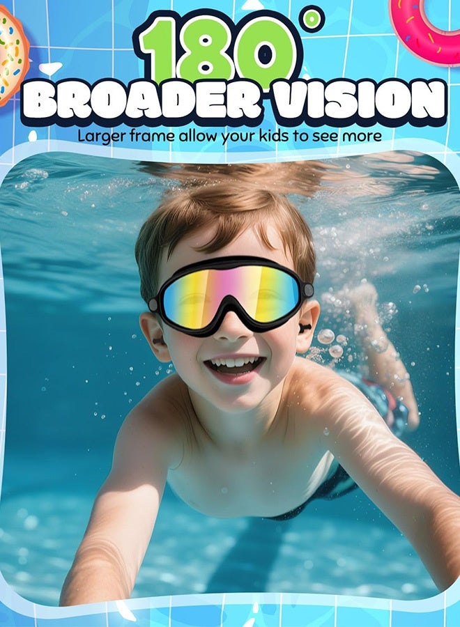 AZorb Swimming Goggles Kids 180° Clear Vision No Leaking Anti-Fog UV Protection Swimming Goggles Pool Swim Glasses for Kids 3-15 Silicone Frame Adjustable Blue - Image 2
