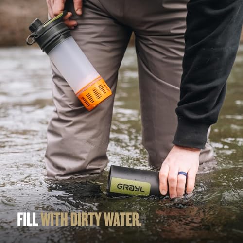 GRAYL GeoPress 24 oz Water Purifier Bottle - Filter for Hiking, Camping, Survival, Travel (Black Camo) - Image 5