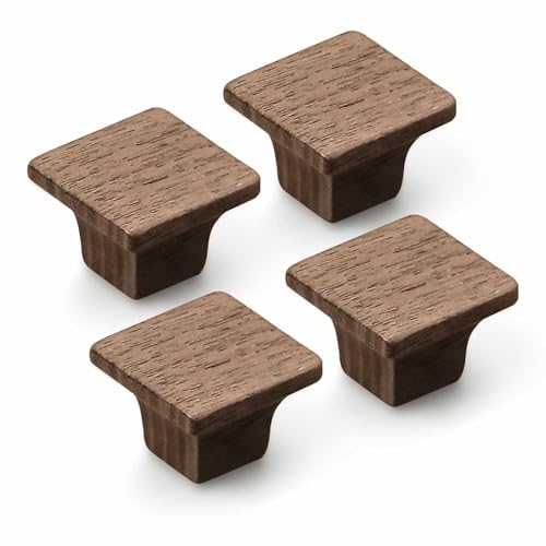 Evionlin 4 PackSquare Minimalist and HighEnd ChineseStyle Cabinet Door Handles Cabinet Drawer Pulls SingleHole Wardrobe Knobs Wooden Door - Image 1