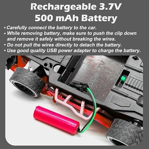 PARTEET Remote Control Racing Car Toy for Kids with 2.4 GHz Long Range|High Speed- 1:16 Scale Joystick RC Sports Vehicle, Rechargeable Battery|Ages 3 Years and Up (Red) - Image 5