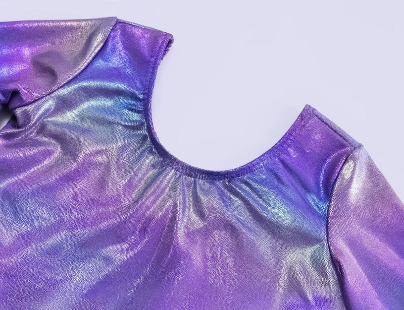 Nokecina Leotard for Girls Gymnastics Tumbling Outfit Size 3t 4t Sparkle Purple Little Kids Long Sleeve Bodysuits - Image 3