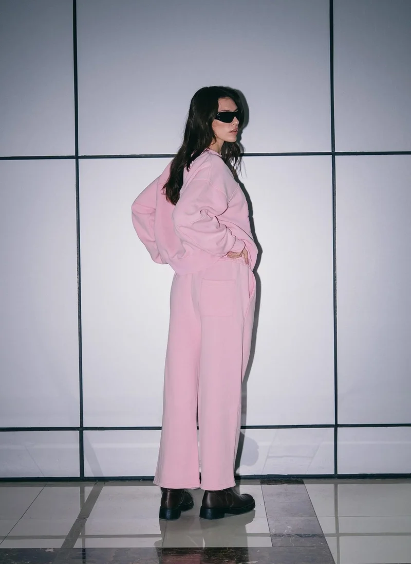 Flashmobnation  FM Pink Relaxed Sweatpants for Women | Best Price UAE