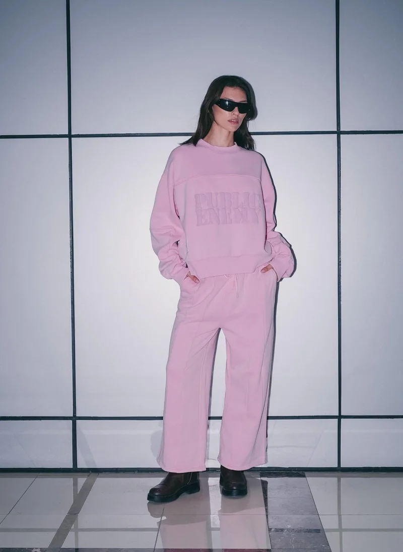 Flashmobnation  FM Pink Relaxed Sweatpants for Women | Best Price UAE
