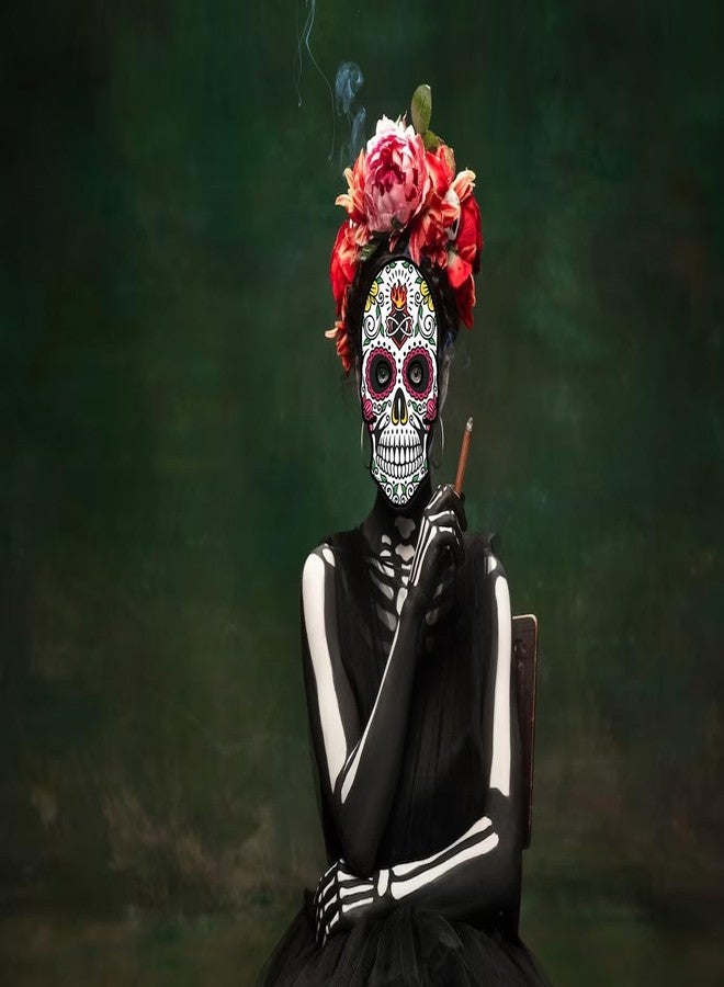 Heureppy 6PCS Day of the Dead Masks Dia de los Muertos Masks Vintage Sugar Skull Face La Catrina Paper Masks for Mexican Fiesta Costume Accessories Día de los Muertos Photo Props Party Cosplay Favor Supplies - Image 3