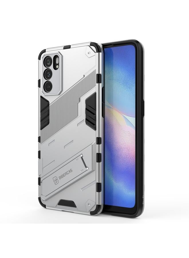 اس-توب جراب لهاتف OPPO Reno6 5G Punk Armor 2 في 1 PC + جراب TPU مقاوم للصدمات مع حامل غير مرئي - Image 1