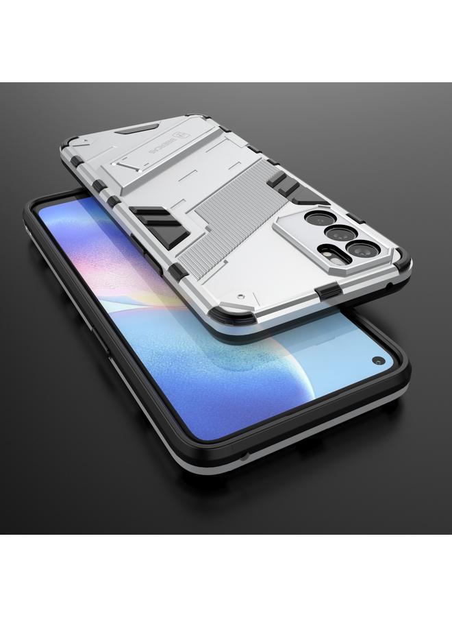 اس-توب جراب لهاتف OPPO Reno6 5G Punk Armor 2 في 1 PC + جراب TPU مقاوم للصدمات مع حامل غير مرئي - Image 5