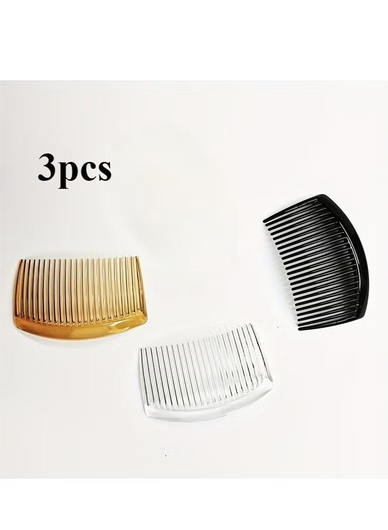 3 pcs Non Slip French Hair Side Comb for Women and Girls - Easy Hair Styling Accessories for Detangling and Smoothing - Image 1
