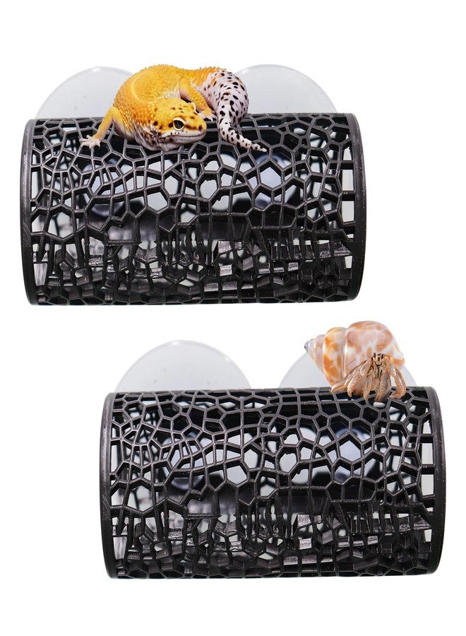 MHLLGN 2 Pack Reptile Hide with Suction Cups, Hollowed-Out Hideout and Caves, Hermit Crabs Climbing Toys, Terrarium Decor for Geckos, Snakes, Hermit Crabs, Spiders - Image 1