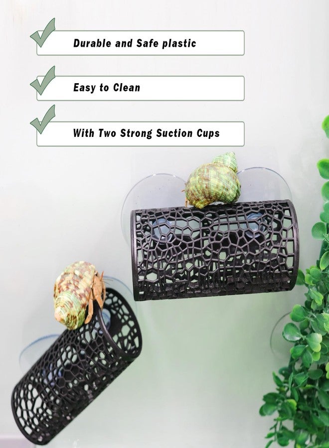 MHLLGN 2 Pack Reptile Hide with Suction Cups, Hollowed-Out Hideout and Caves, Hermit Crabs Climbing Toys, Terrarium Decor for Geckos, Snakes, Hermit Crabs, Spiders - Image 4