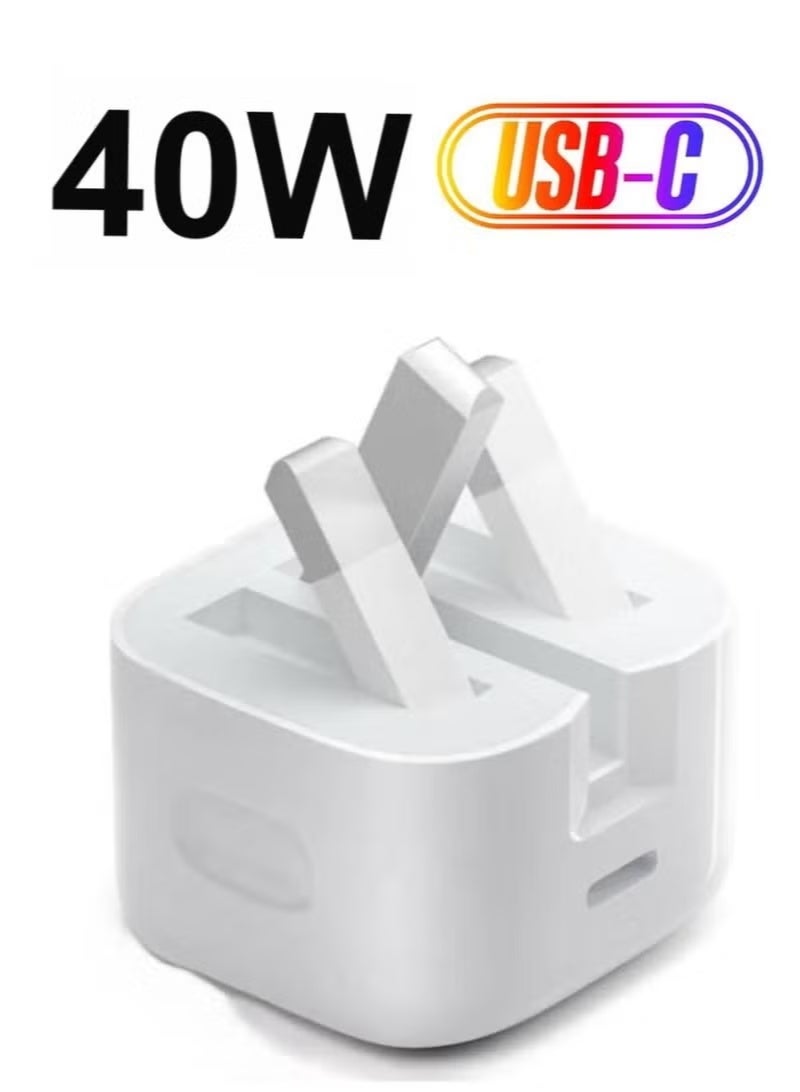40W Dynamic Power Adapter with 60W Max for iphone17 for iphone 17 Air for ipad for Samsung- White - Image 5
